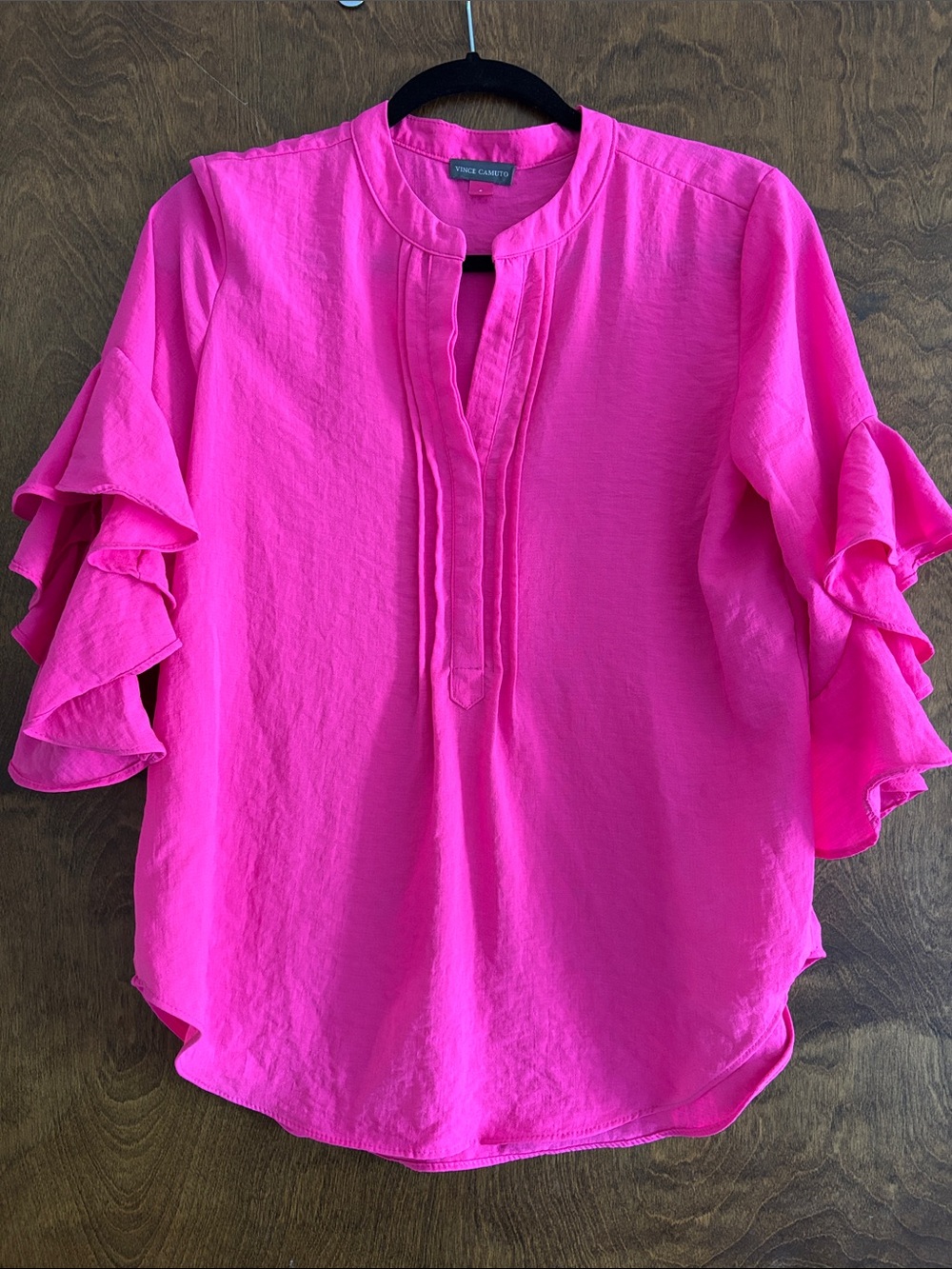 Vince Camuto Bright Fuchsia Ruffle Sleeve Blouse